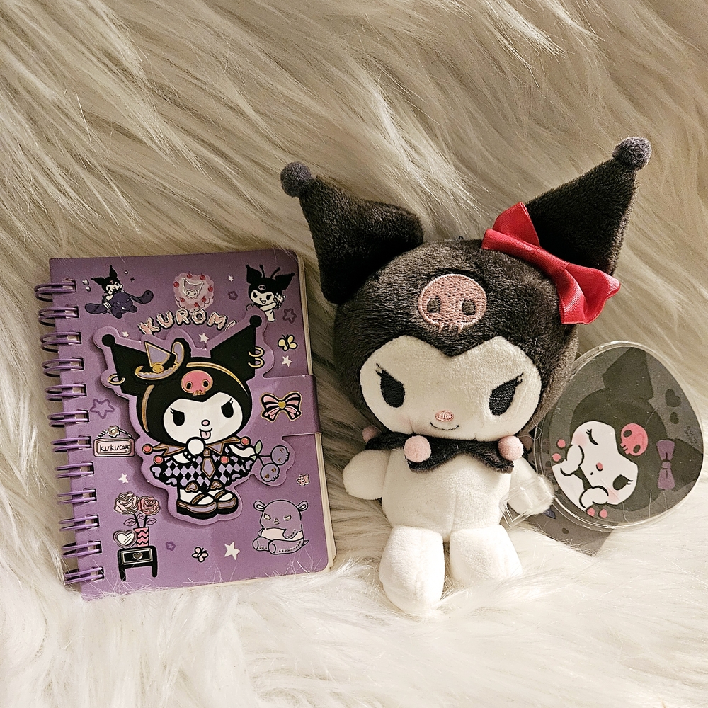 **Sale** $10 New Kuromi Plush Bag Key Chain and Notebook Set